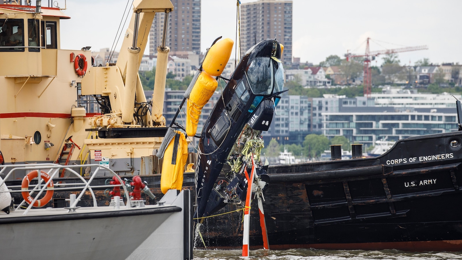 Helicopter Rotor Recovered from Hudson River Following Fatal Crash
